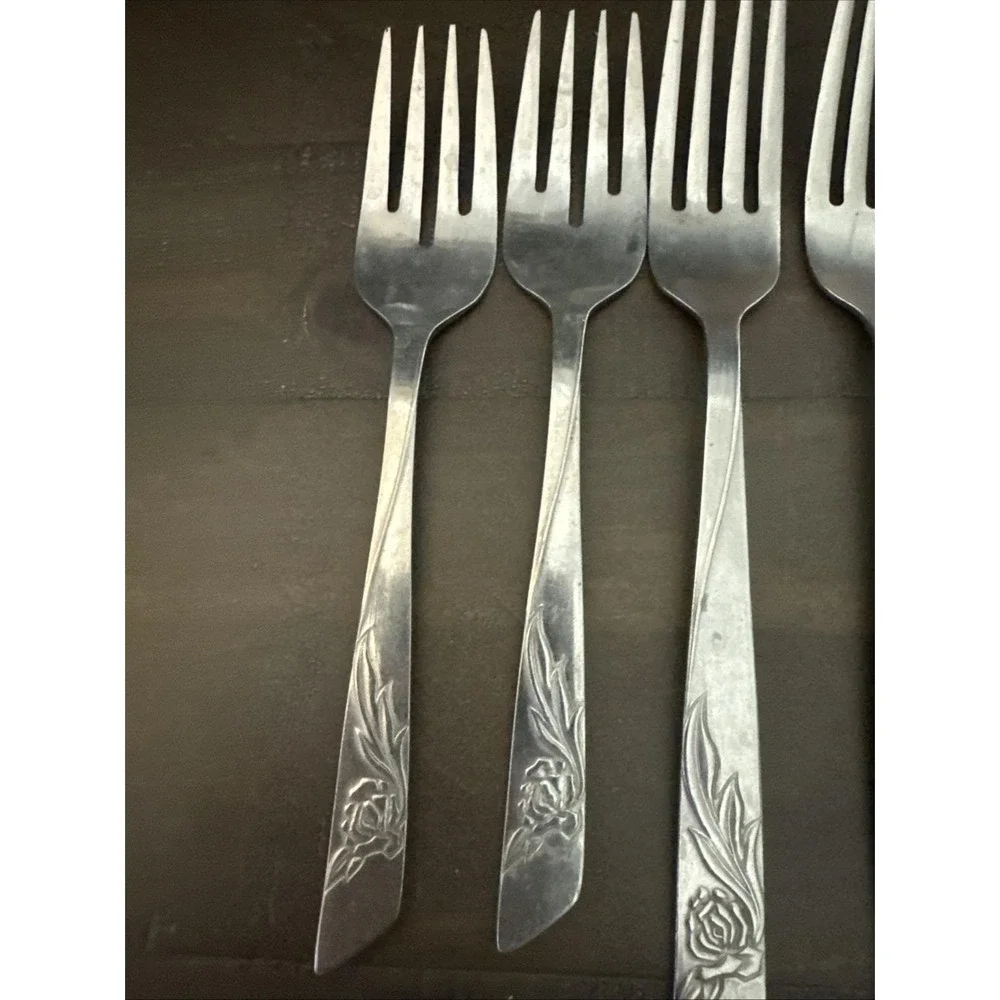 National Stainless NST12 Flatware Dinner Forks,Spoons Knives Japan Set Of 10
